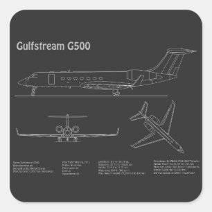 Gulfstream G500 - Flygplanets plan för flygplansav Fyrkantigt Klistermärke