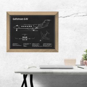 Gulfstream G-IV - Flygplanets plan för blåkopia PD Fototryck