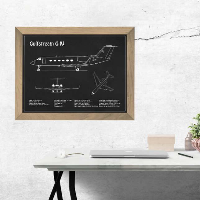 Gulfstream G-IV - Flygplanets plan för blåkopia PD Fototryck (Skapare uppladdad)
