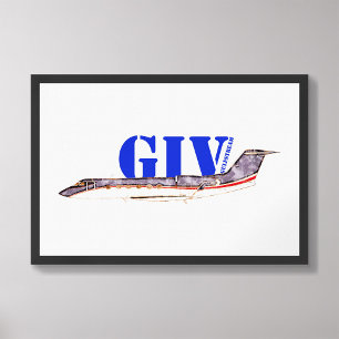 Gulfstream GIV Private Jet med fetstil Typografi Fototryck
