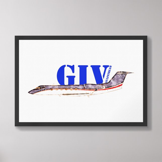 Gulfstream GIV Private Jet med fetstil Typografi Fototryck (Skapare uppladdad)