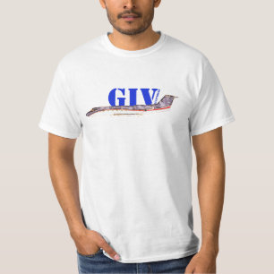 Gulfstream GIV Private Jet med fetstil Typografi T Shirt