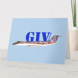Gulfstream GIV Private Jet med fetstil Typografi Tack Kort