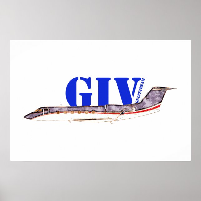 Gulfstream GIV Privatjet med fet typografi Poster (Framsidan)