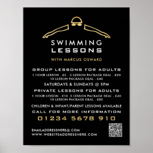 Gulfswimmer-ikon, simming Lesson Advert Poster