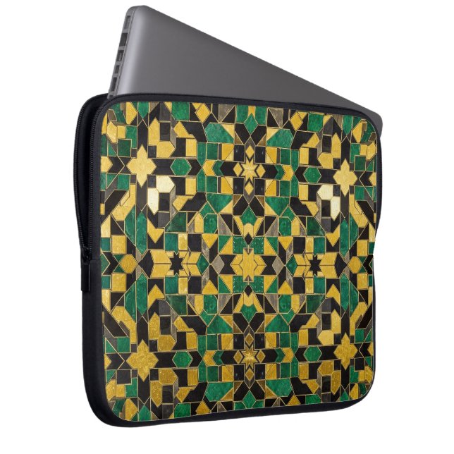 gulgrön  laptop fodral (Framsidan Höger)