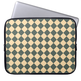 Gulgrön rutig diamantmönster laptop fodral