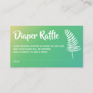 Gulgröna Ombre Baby Shower Blöjor Lotteri Kort