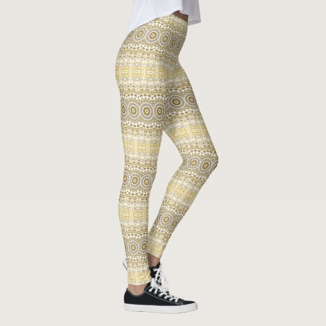 Gulgyllene Mandalamönster Leggings (Höger)