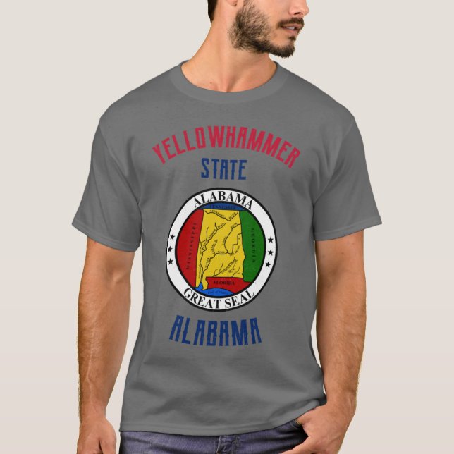 Gulhammare stat Alabama T Shirt (Framsida)