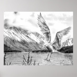 Gull och berg Poster