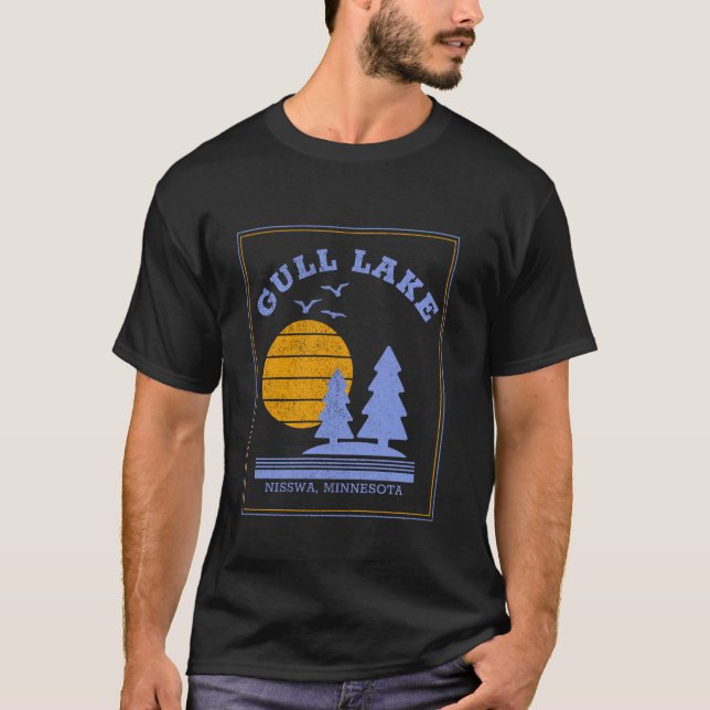 Gull Sjö Minnesota Nisswa Beach T Shirt (Framsida)