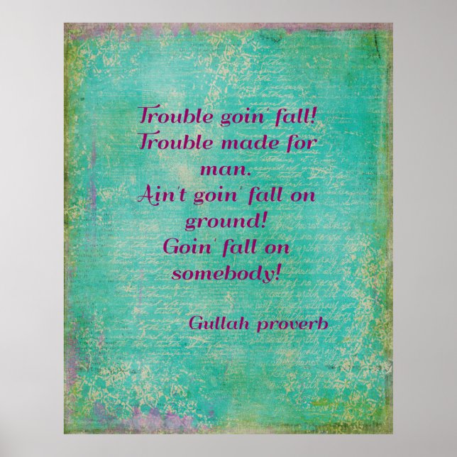 Gullah Proverb Poster (Framsidan)