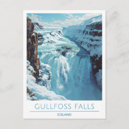 Gullfoss Falls Island Travel Vykort