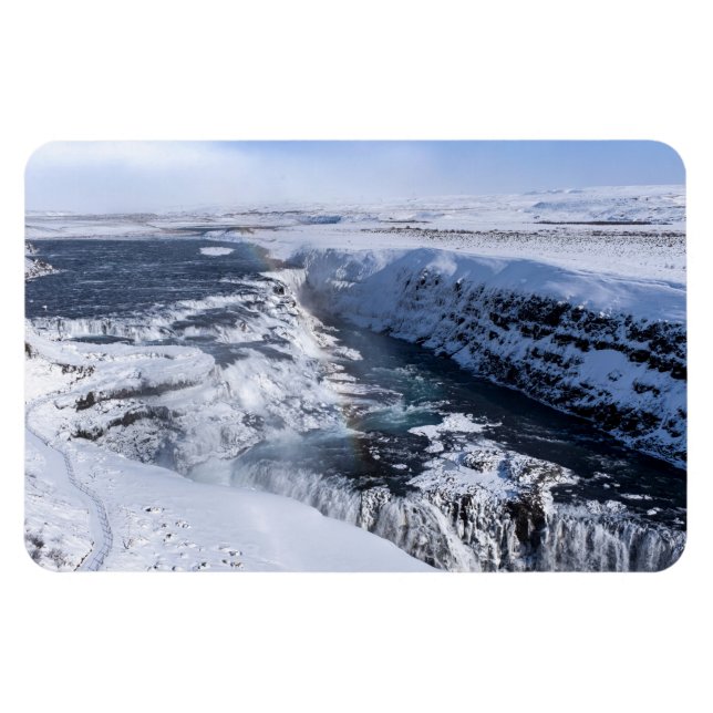 Gullfoss Falls Waterfall Magnet (Horisontell)