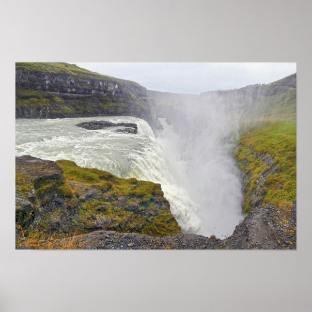 Gullfoss, Gyllene vattenfallet, Island Poster (Framsidan)