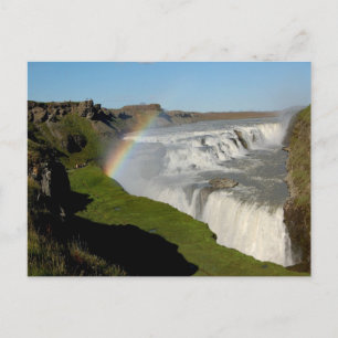 Gullfoss vattenfall i sommar vykort