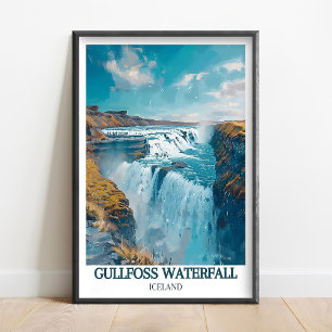 Gullfoss vattenfall Island konst - Gullfoss affisc Poster