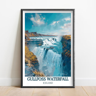 Gullfoss vattenfall Island konst - Gullfoss affisc Poster