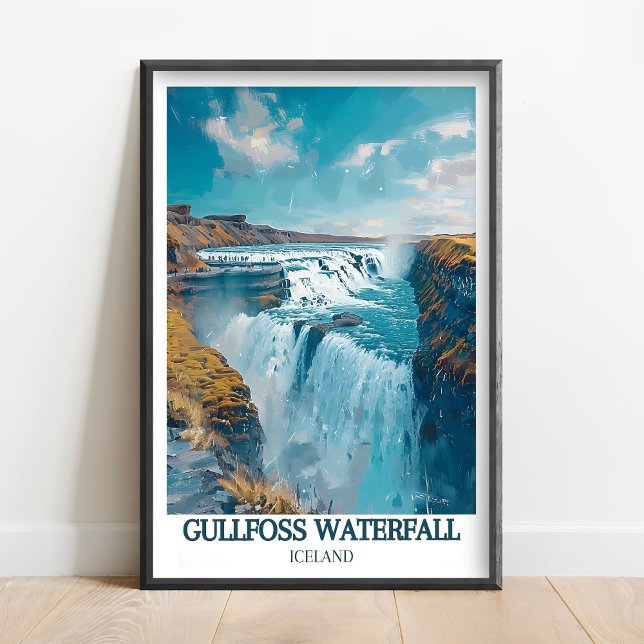 Gullfoss vattenfall Island konst - Gullfoss affisc Poster (Skapare uppladdad)
