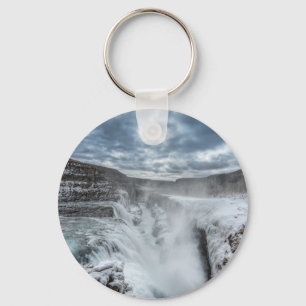 Gullfoss vattenfall, island nyckelring
