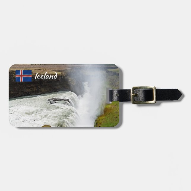 Gullfoss vattenfall - Sydvästra Island Bagagebricka (Horisontell Framsida)