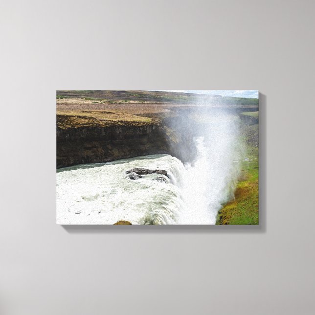 Gullfoss vattenfall - Sydvästra Island Canvastryck (Framsida)