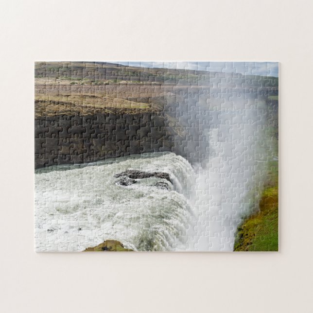 Gullfoss vattenfall - Sydvästra Island Pussel (Horisontell)