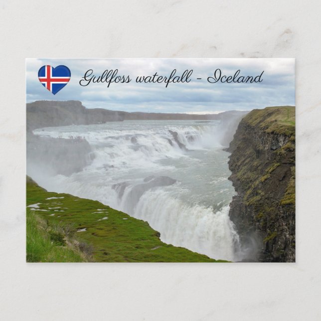 Gullfoss vattenfall - Sydvästra Island Vykort (Framsida)