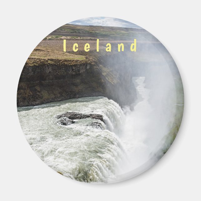 Gullfoss vattenfall - sydvästra Islandet Magnet (Framsidan)
