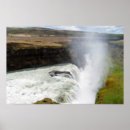Gullfoss vattenfall - sydvästra Islandet Poster