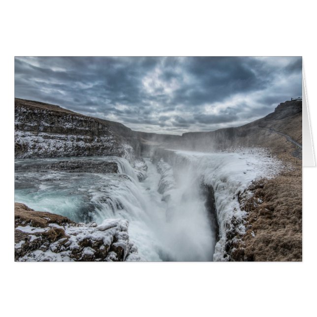 Gullfoss Waterfall, Island Hälsningskort (Framsidan Horizontal)