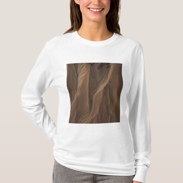 Gullies Kant vid Hale Crater, Mars Tee Shirt (Framsida)