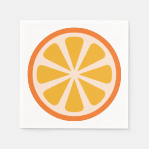Gullig 1st födelsedagsfest för orange citrus ski pappersservett