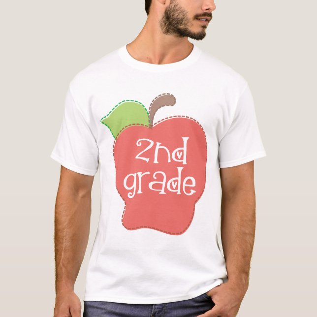 Gullig 2nd klass Apple Tee (Framsida)
