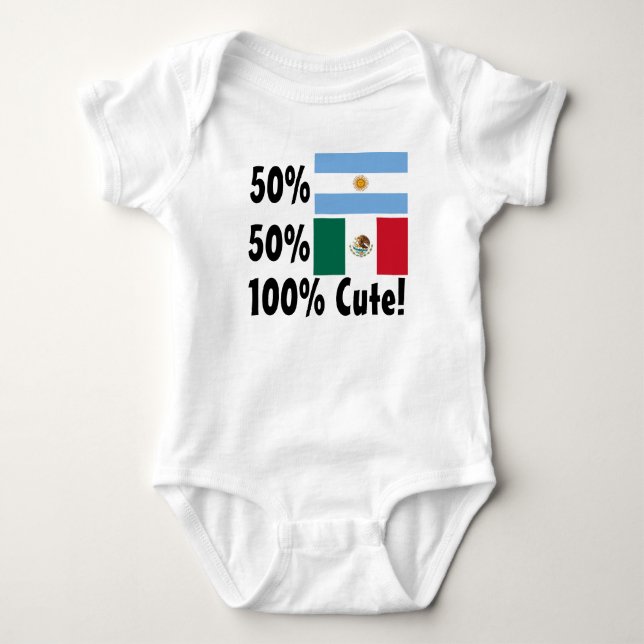 Gullig 50% Argentina 50% mexikan 100% Tee Shirt (Framsida)