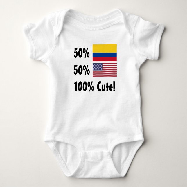 Gullig 50% colombiansk 50% amerikan 100% t-shirt (Framsida)
