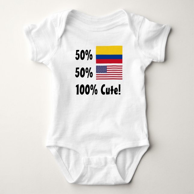 Gullig 50% colombiansk 50% amerikan 100% tee (Framsida)