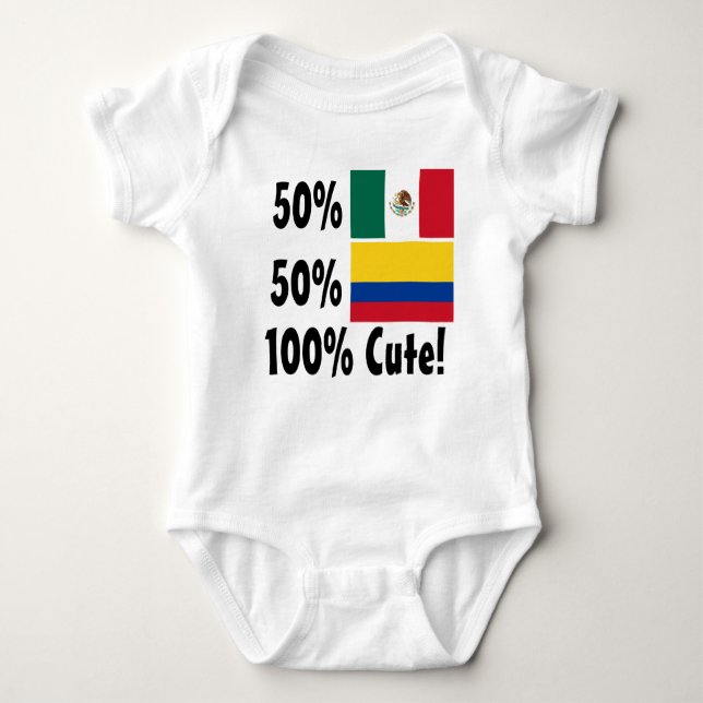 Gullig 50% colombiansk 50% mexikan 100% t shirt (Framsida)