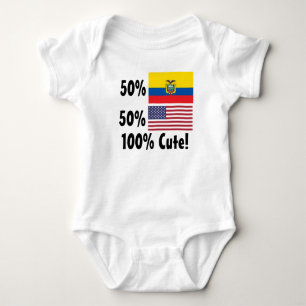 Gullig 50% ecuadoriansk 50% amerikan 100% t-shirt