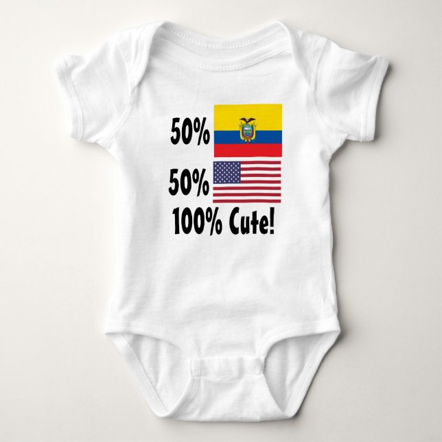 Gullig 50% ecuadoriansk 50% amerikan 100% t-shirt (Framsida)