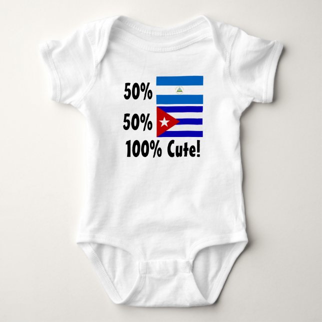 Gullig 50% nicaraguansk 50% kuban 100% tee shirt (Framsida)