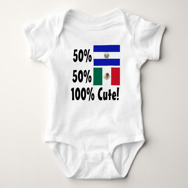 Gullig 50% Salvadorian 50% mexikan 100% T Shirt (Framsida)