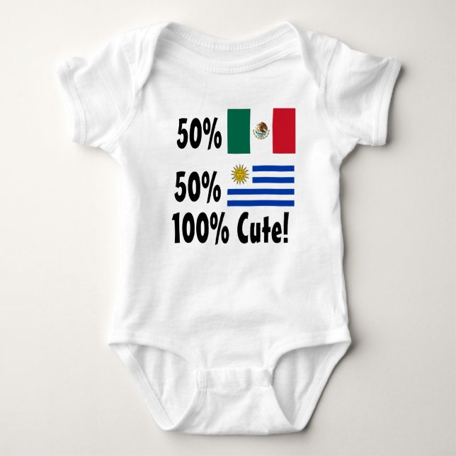 Gullig 50% uruguayansk 50% mexikan 100% t-shirt (Framsida)