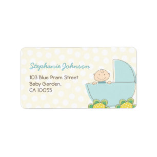 Gullig adressetiketter för baby shower för