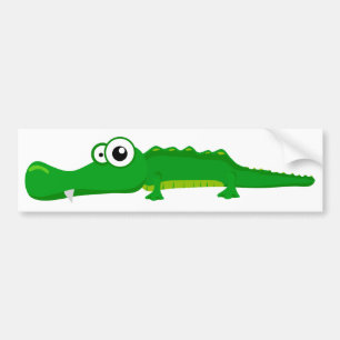 Gullig alligator bildekal