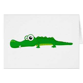 Gullig alligator hälsningskort