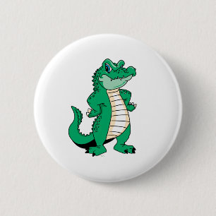 Gullig alligator knapp
