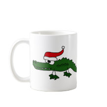 Gullig alligator som ha på sig julhatten