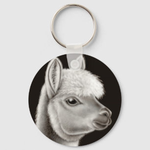 Gullig Alpaca Keychain Nyckelring